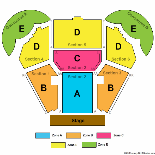 Leader Bank Pavilion End Stage Zone Seating Chart